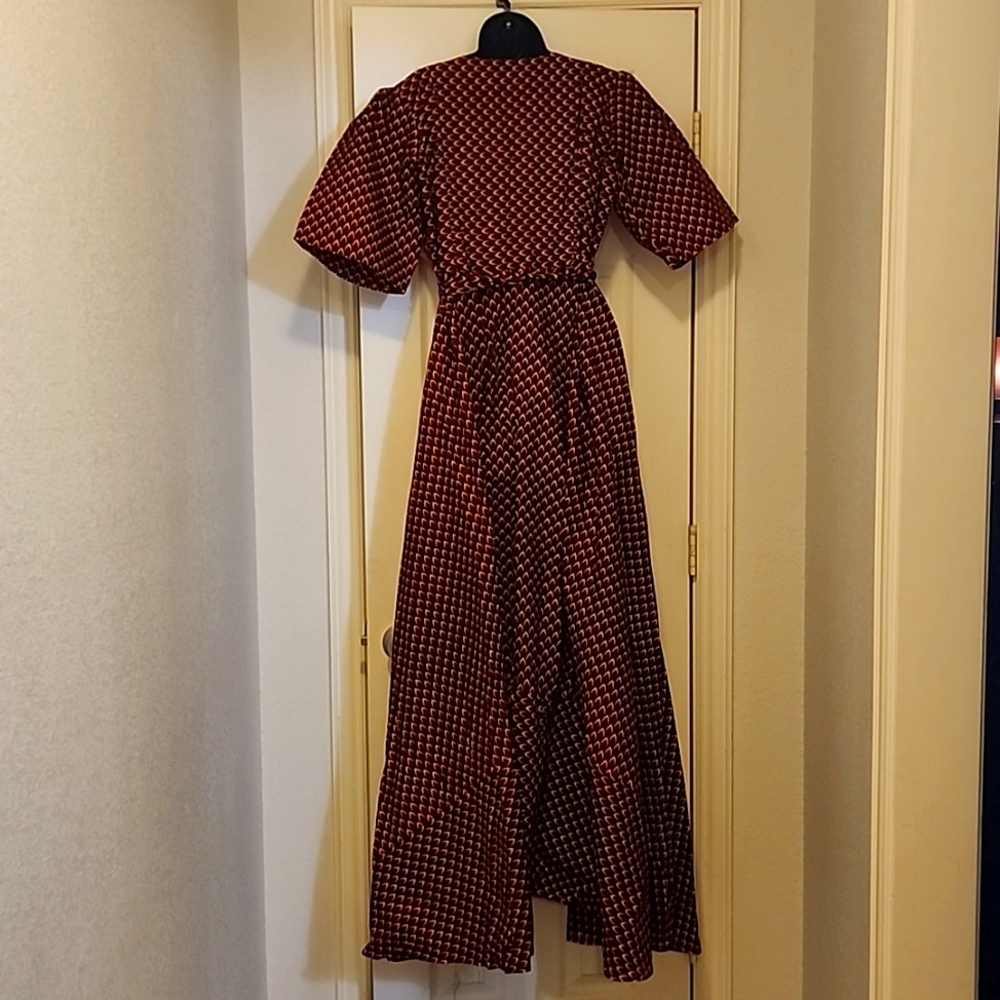 Ankara African Print Wrap Dress - Picture 8 of 9